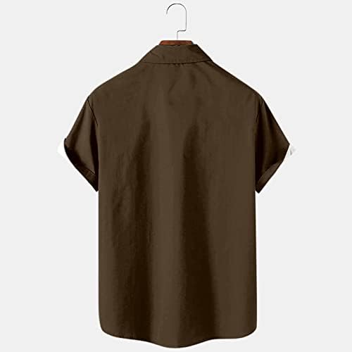 Negj masculino verão Havaí casual camisa de impressão de música solta Turn Down Collar Sleeve Sleeve Mens leopardo T camisetas