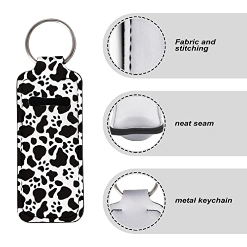 Joomeryer Cow Leopard Print Chapstick Holder for Adult Womens Girls Keychains Lip Balm Helder Sleeve Bolsa Bolsa
