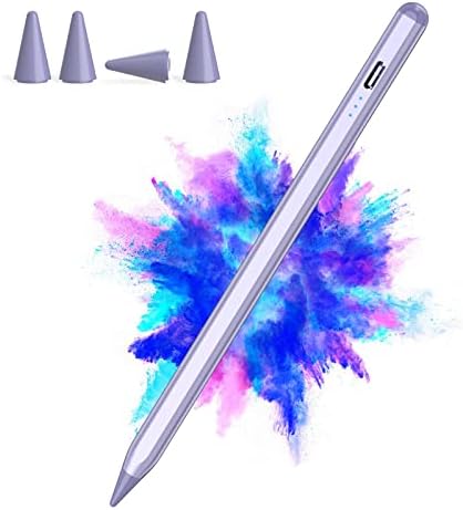 Caneta de caneta para iPad, lápis de caneta para apple ipad pro 2021 11/12,9 polegadas, iPad 6/7/8 de geração, iPad Air 4th/3rd, iPad mini 5º geração, para acessórios para iPad caneta de caneta magnética, roxa