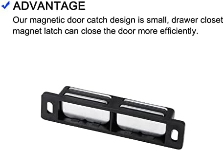 Metallixity Double Magnetic Latches Catch 4pcs, trava de ímã de plástico - para gaveta da porta do gabinete, decoração em casa, preto