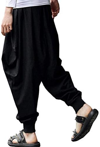 calça de harém de cintura elástica de Ellazhu, calça de suéters de ioga Baggy Joggers Gym22 A