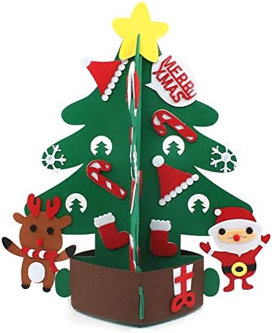 KULANNDE 1 PEÇAS SINTO A Árvore de Natal, DIY FELTA Árvore de Natal Felta Ornamento de Natal 3D Árvore de Natal Felt Felt para Crianças Decoração Home Decoração