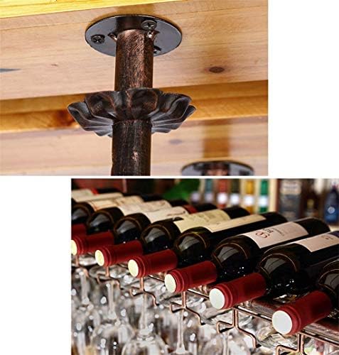 FOVKP Rack, bar, restaurante, penduramento, prateleira de vidro de vinho, teto s retro vinho de vinhos com champanhe
