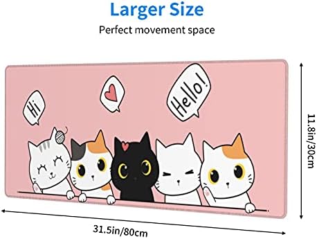 Rosa Cute Kittens Cat Gaming Mouse Pad grande xl meninas kawaii Mesquinho de mesa de mesa longa almofadas