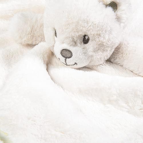 Cobertor de segurança beilimu urso + 3d listra gingham veludo cobertor de bebê para meninos meninas brancas rosa