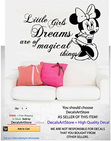 Decalques de parede da Minnie Mouse Cittle Girls Girls Dreams são de coisas mágicas adesivo decalque garotas