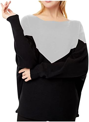 Vestido de gola alta, suéteres marginais para mulheres suéteres pretos suéter de inverno contraste