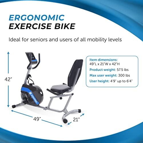 Bicicleta de exercício reclinada 345 - bicicleta de exercício com aplicativo de exercícios inteligentes