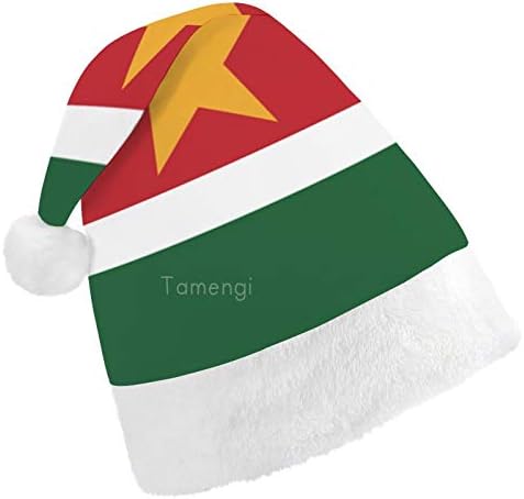 Chapéu de Papai Noel de Natal, Suriname Flag Chapéu de férias de Natal para adultos, Unisex Comfort Christmas
