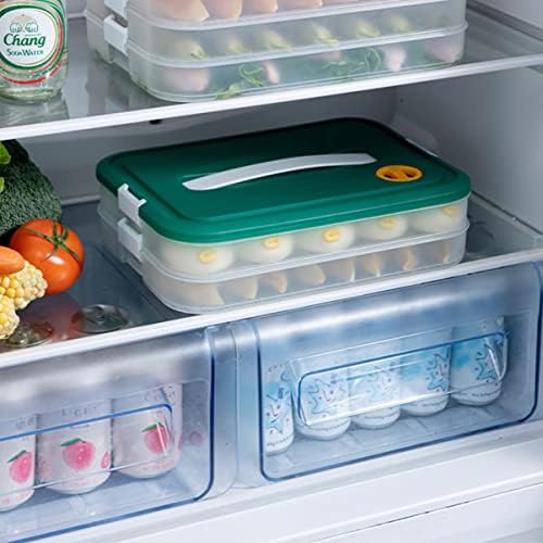 Doitool 2 camadas Caixa de geladeira Bosco de bolinho de armazenamento de alimentos Green Green Great