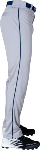 Rawlings semi-relaxado Pant de beisebol de comprimento completo | Opções sólidas e canalizadas | Tamanhos adultos