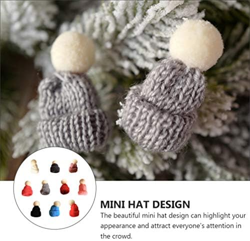 PretyZoom 10pcs Christmas Mini chapéus de tricô Toppers de garrafa de vinho