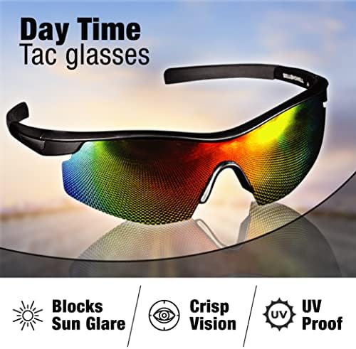 Óculos de sol táticos polarizados para homens e mulheres, tiro com copos, copos de segurança