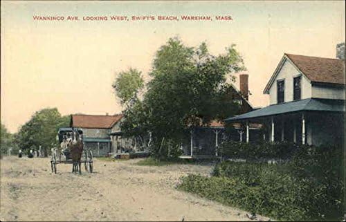 Wankinco Avenue Looking West, Swift's Beach Wareham, Massachusetts MA Original Antique Postal Cartão