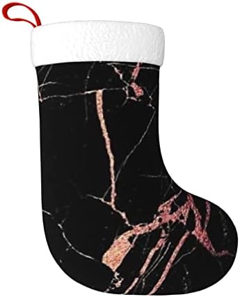 AABSTBFM Black Rose Rose Gold Marble Christmas meias lareira pendura meias para a decoração de festas