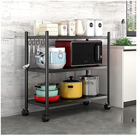 Rack de armazenamento de metal de armazenamento Quanjj com rodas prateleiras ajustáveis ​​Armário de cozinha armário