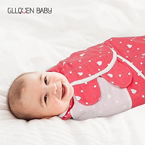 Gllquen Baby Organic Swaddles 0-3 meses - Sacos de sono recém -nascidos, cobertores para garotas - 3 pacotes