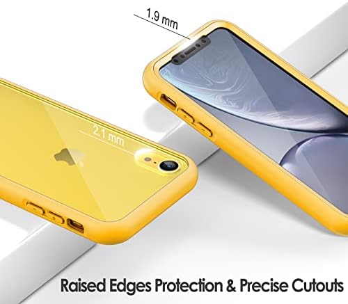 Caixa Jetch para iPhone XR 6,1 polegadas com protetor de tela anti-arranhão embutido, capa de telefone robusta de corpo inteiro de 360 ​​graus transparente