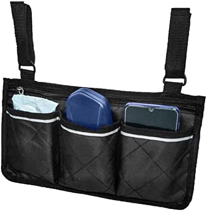 NC Cadeira de rodas Saco de braço lateral Bag de armazenamento Bolsa de armazenamento Multi-Color Multi-Pocket Bag Wine Red