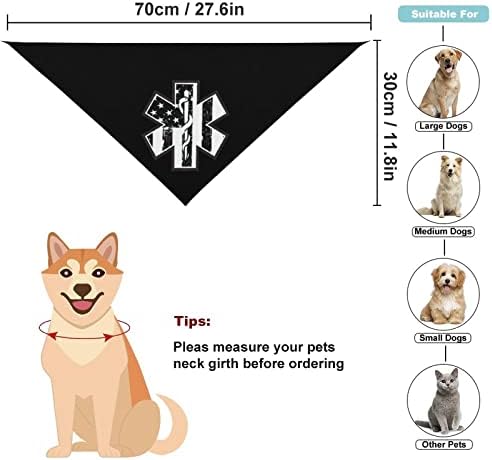 Flag da American With EMS Star of Life Dog Bandanas Pet Halloween Trajes For Dogs Cats Triângulo de