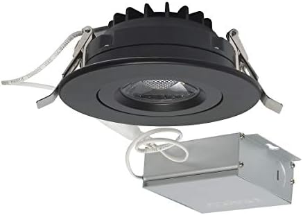 SATCO S11619 12 WATT LED Direct Wire Downlight; Gimbaled; 4 polegadas; 3000K; 120 volts; Dimmable; Redondo; 12