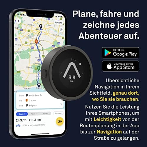Computador Beeline Moto GPS - Black | Planejamento mundial de rota | Proférico e 30 horas de vida da bateria