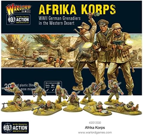 Ação parafuso Afrika Korps Granadeiros alemães deserto ocidental 1:56 WWII Military Military Wargaming