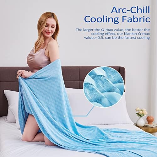 Topcee Cooling Blain, cobertores de resfriamento de verão para dormentes quentes, arco-chill q-max> 0,5 fibra fria,