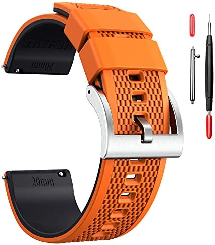 Bandas de relógio de silicone Hemsut, 18 mm 20mm 22mm Relógio rápido Relógio de borracha Strap para homens Mulheres Substituição suave, 10 cores para escolher