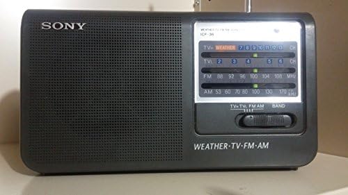 Sony ICF-36 portátil AM/FM/TV/Rádio meteorológico