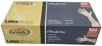 Luvas de látex de grau Pro Powder Free 100 luvas médias