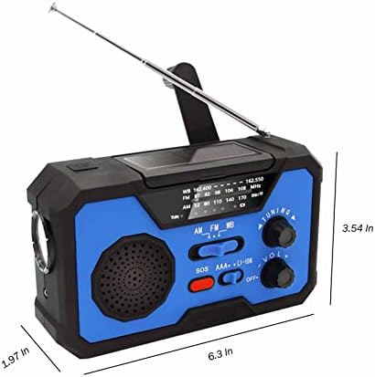 721Z7K Rádio de manivela de emergência com 2000mAh de energia de emergência Bankam/FM/WB Rádio