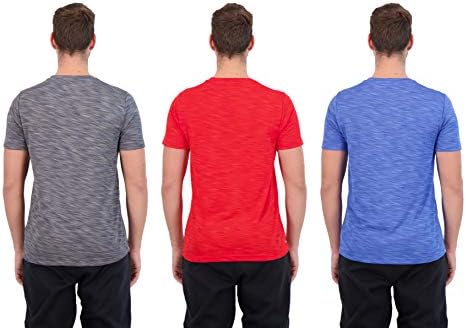 T-shirts Unipro Mens 3 pacote de pacote de pacote rápido seco ativo ajuste camisetas de manga curta para