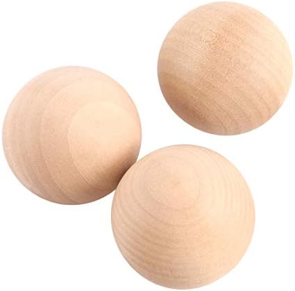 Bola redonda de madeira redonda de 30 pacote, bola de madeira natural de 2 polegadas para artesanato, bolas redondas de madeira inacabadas para jóias de artesanato de arte diy que produzem projetos de design de construção