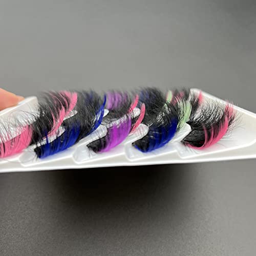 Mikiwi colorido cílios, 22mm 2 listras cílios coloridos, 5 pares misturam cílios de vison de 20-22mm com