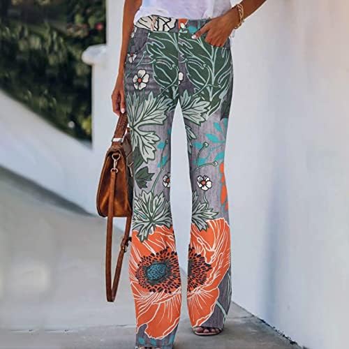 Slack reta da primavera angústia Mulheres jeans estampados elegantes vintage perdem a cintura alta