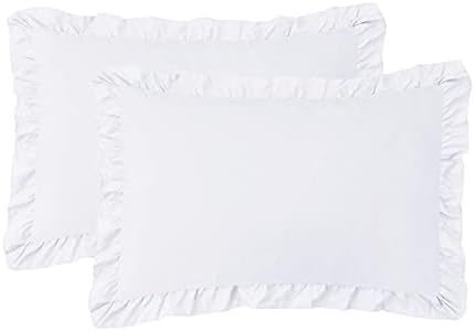 Moonxhome Brufled Pillow Shams, pacote de 2 arestas de travesseiros com babados de bordas escovadas de microfibra tampas de cama de cama de cama com fechamento de envelopes
