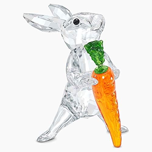 Swarovski Rabbit com cenoura, clara, laranja