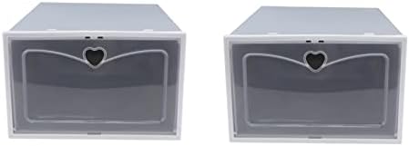 Zerodeko 2pcs caixas de sapato de plástico Organizador de armazenamento Caixas de armazenamento Caixas de
