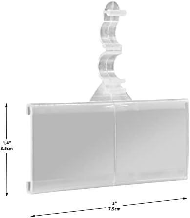 Plástico Plataforma de prateleira de arame - 120 inserções de etiqueta de papel incluídas - com design