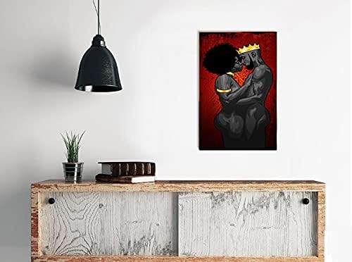 Rei e Queen Wall Art African Crown Canvas Poster afro -americano Arte da parede Black Independence Day