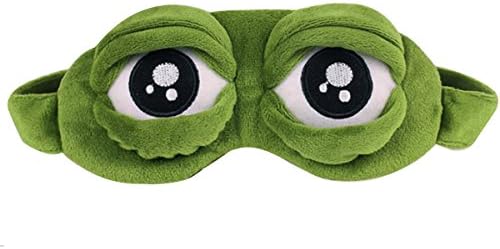 Van Caro 3D UNISSISEX Frog Máscara de olho de olhos vendidos de proteção macia e acolchoada, desenho animado Blinder Travel Long Voos Longs Gifts Gifts