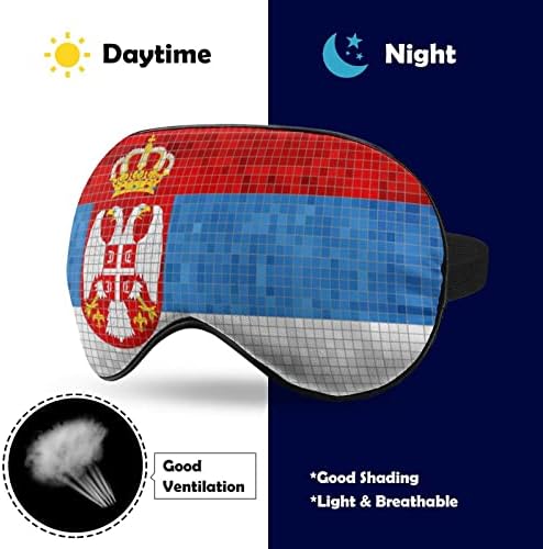 Bandeira da Sérvia Funny Sleep Eye Máscara macia cobertura ocular com a noite ajustável Eyeshade