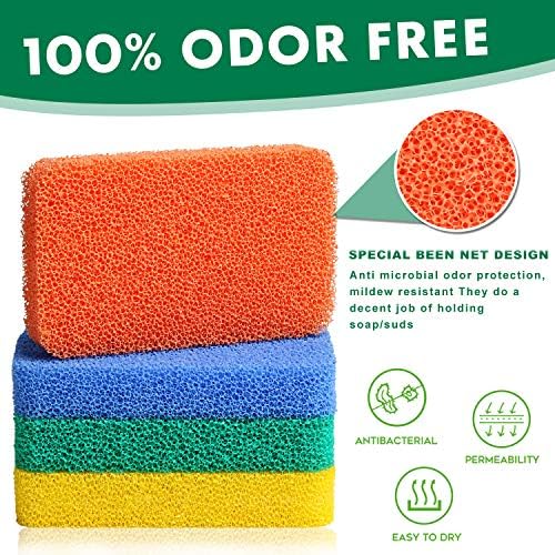 Pacote de lavador de silicone limpo de 8, bloco de limpeza de esponja de esponja colorido, escova