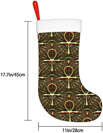 Meias de Natal Aunstern Ankh Símbolo egípcio lareira de dupla face pendurada meias
