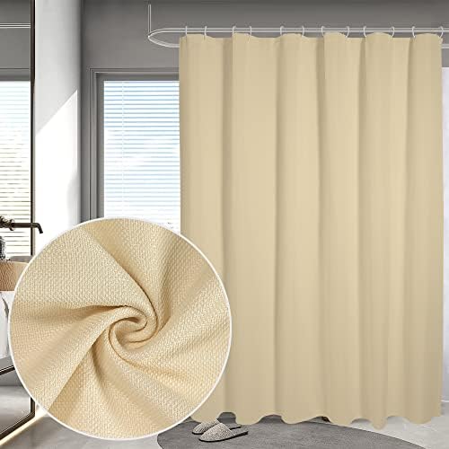 Cortina de chuveiro de marfim de bennet de Chyhomenyc para banheiro, cortina de chuveiro de tecido de pano