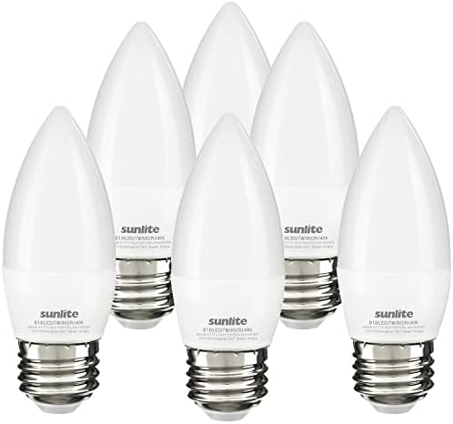 Sunlite 41773 LED B13 Lâmpada de lustre decorativo, 7 watts, 500 lúmens, 120 volts, diminuição, base E26, estrela