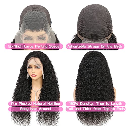 Water Wave Lace Wigs Frente Cabelo Humano 180% Densidade de Densidade Glueless Water Wigs Cabelo