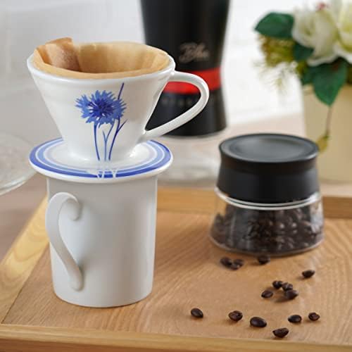 Blue Brew BB1001 Despeje sobre o gotejador de café, tamanho 01 Cafeteira de Cone de Cerâmica