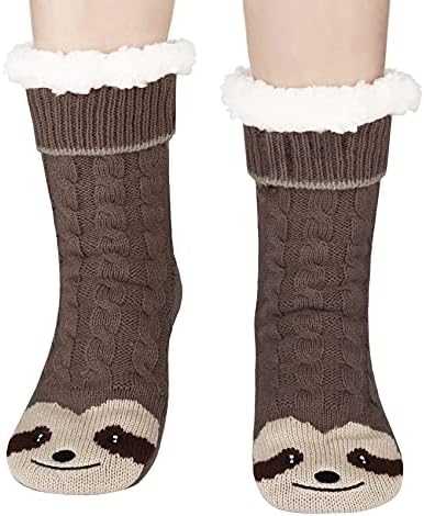 Presentes da preguiça de Jeasona para mulheres meias de chinela de preguiça com garras quentes aconchegantes